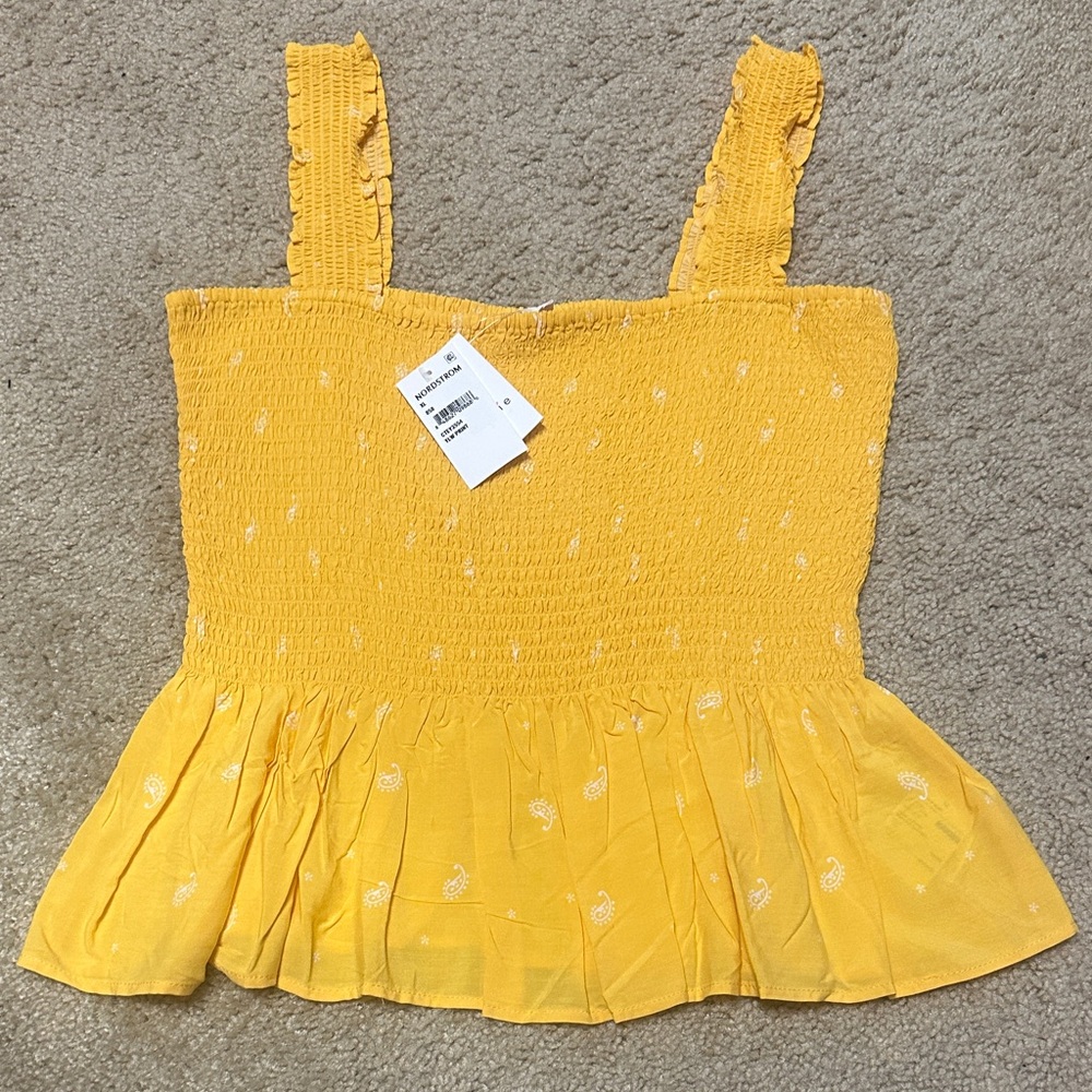 Elodie Yellow Women's Peplum Top XL